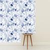 Blue Watercolor Floral Background Removable Wallpaper(45cm*300cm)
