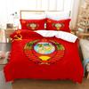 Red Soviet Socialist Republic USSR Flag Bedding Set Single Twin Full Queen King Size Bed Set Aldult Kid Bedroom Duvetcover Sets