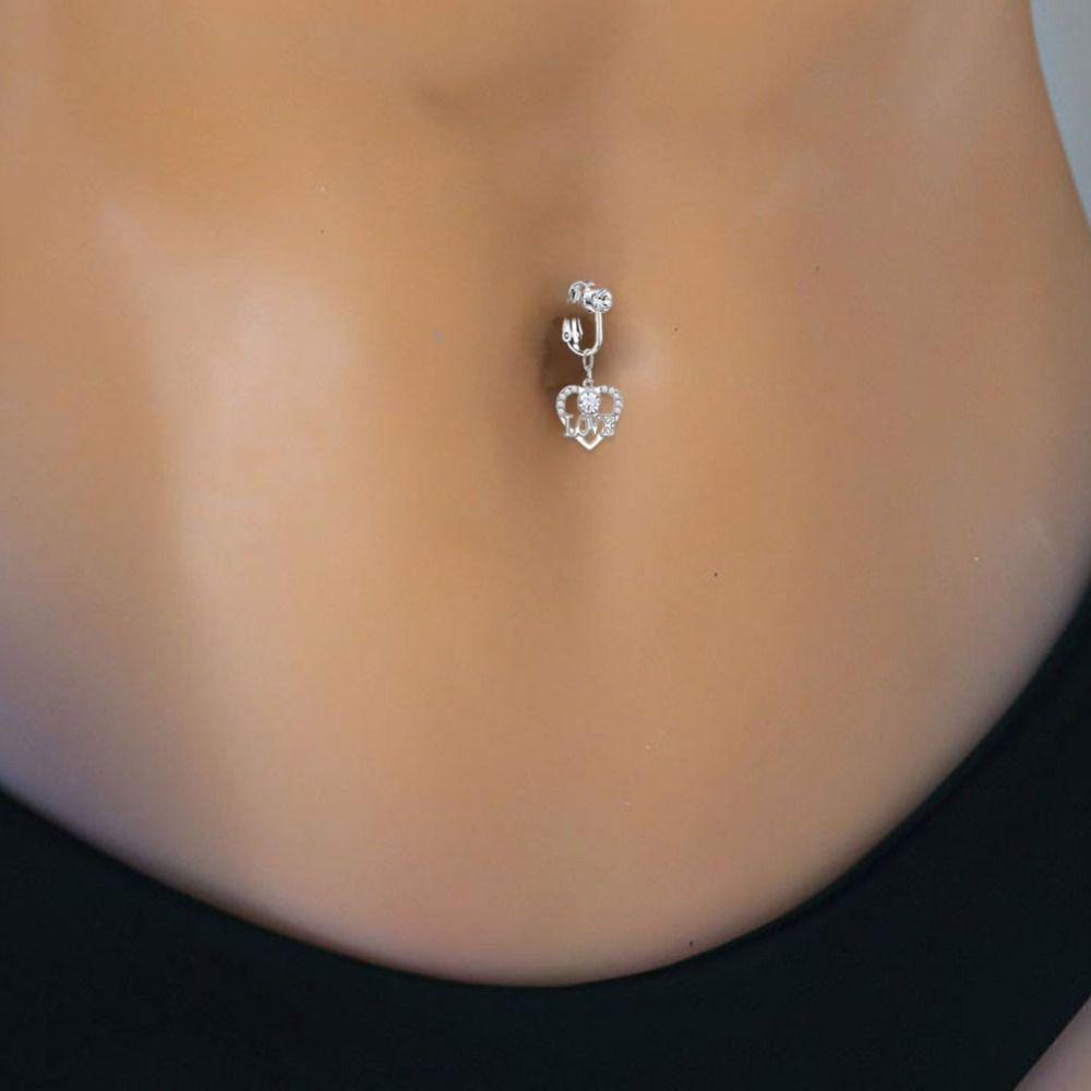 Cadeaux en Acier Inoxydable Faux Piercing au Ventre Anneau de Nombril Géométrique Piercing au Nombril