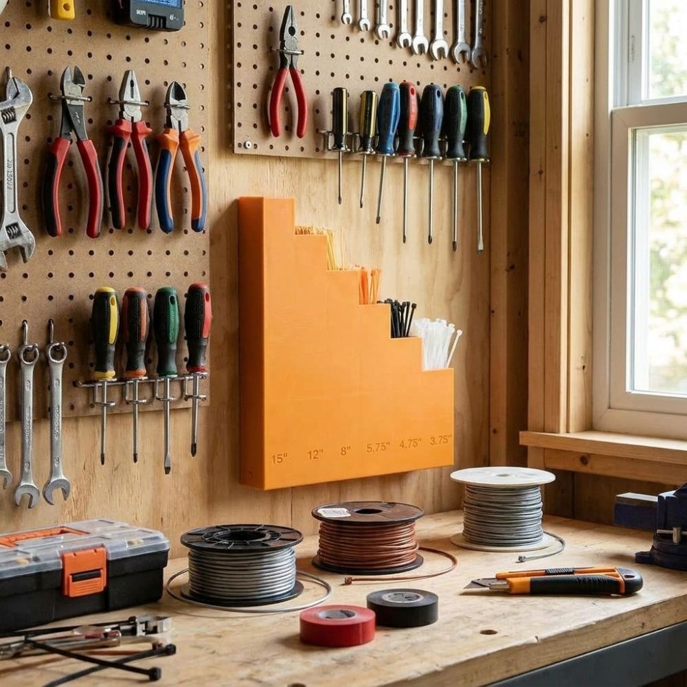 Compact Wall Type Wall Mounted Tool Hanger 3D Printed Cable Tie Organizer Repair Workshop