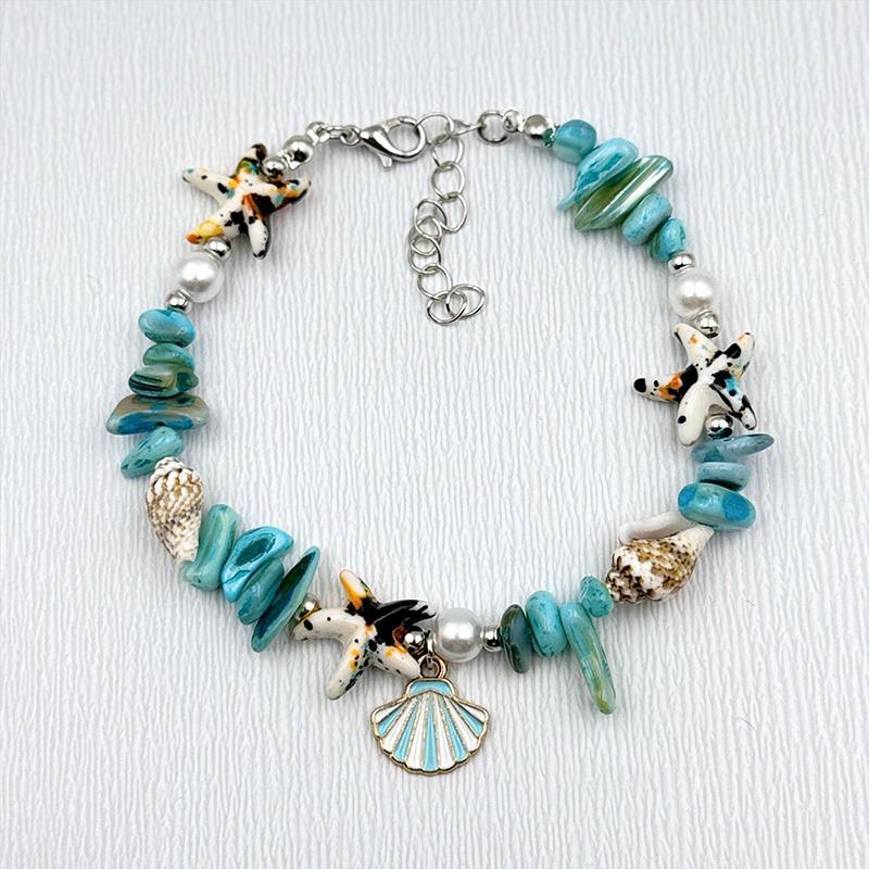 Shell Bracelet Seashell Boho Beaded Stretch Bracelets for Women A1