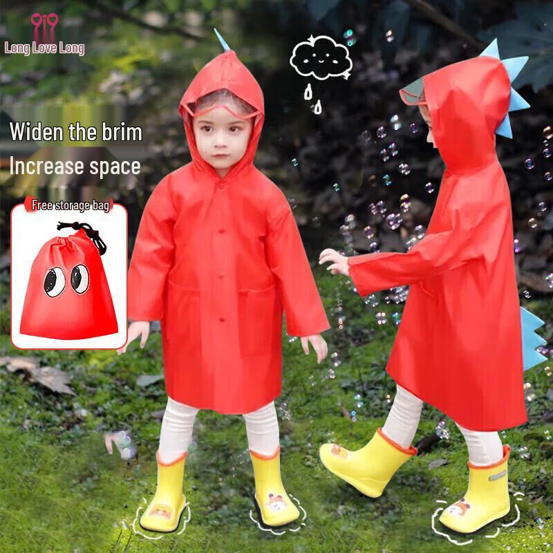 9i9 Kids  Cartoon Dinosaur Raincoat L