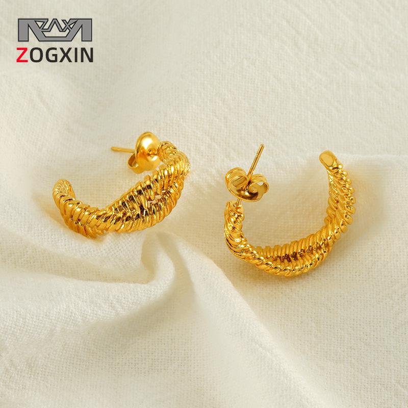 

2025 Titanium Steel Irregular Design Non-Fading Fashion Earrings 18K золотой