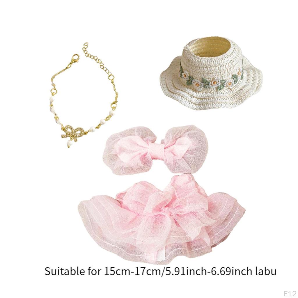 Girl Doll Clothes Bow Headdress Decor Tulle Dress Set for Dolls Age 57 810 Style A