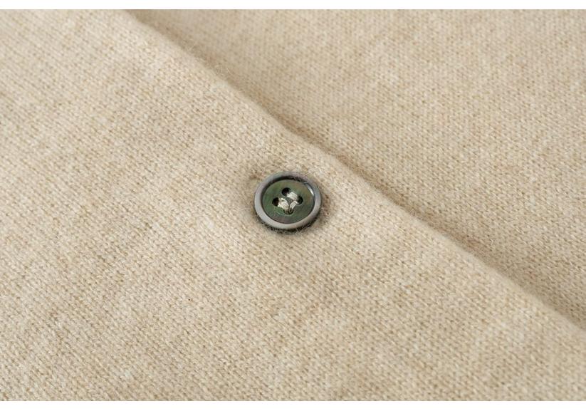 Ordos Cashmere Polo Collar Knit Cardigan Sweater