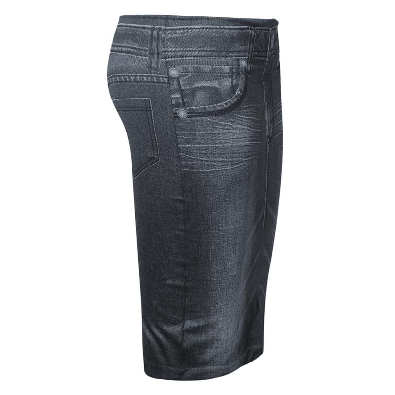 Damen-Miniröcke aus weichem Denim-Imitat, Stretch, lässig, nahtlos, elastisch, hohe Taille