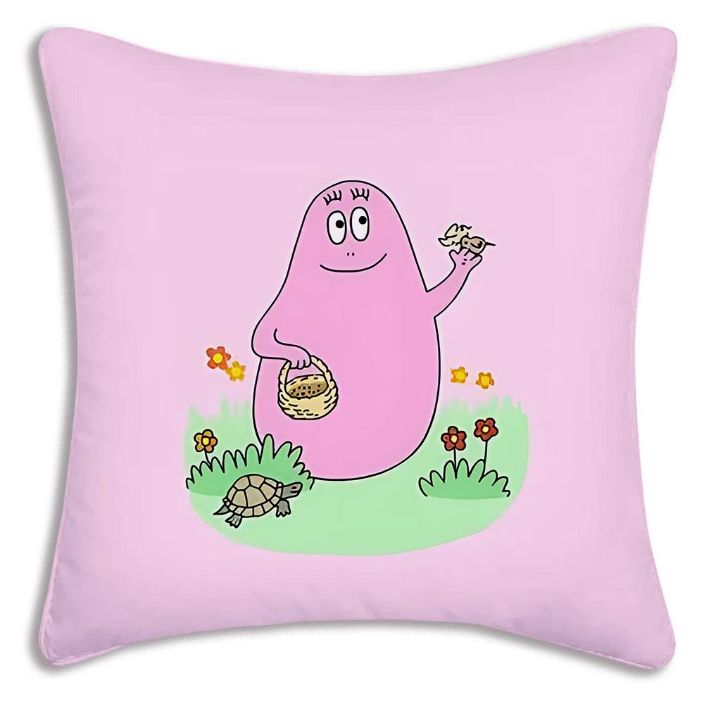 Anime B-Barbapapas Pillow Covers Cartoon Sofa Decorative Home Double-sided Printing Short Plush Cute Cushion Cover