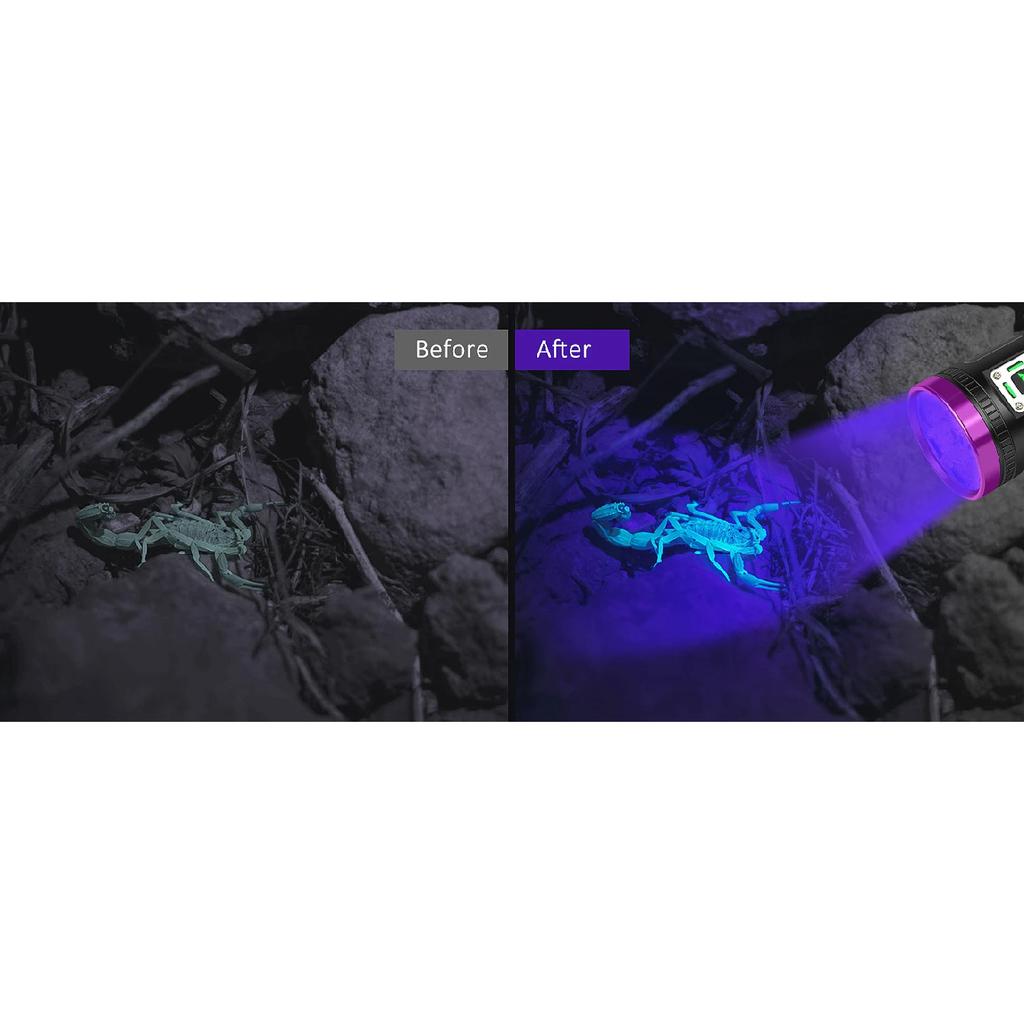 120W 395NM UV Blacklight Flashlight 9-Core LED USB Rechargeable Torch for Pet Urine Detection Scorpion Hunting