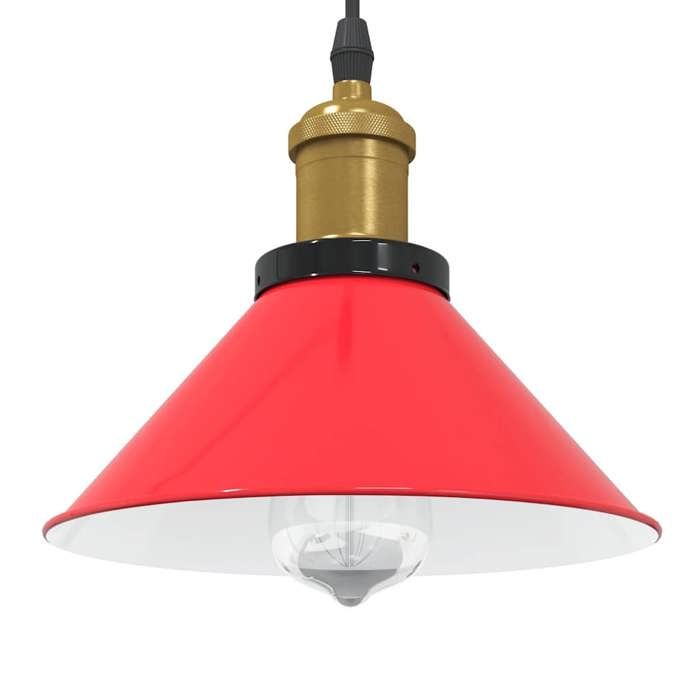 VidaXL Lampe suspendue réglable hauteur E27 rouge brillant Ø22cm métal, éclairage suspendu, éclairage suspendu de cuisine, 4103449