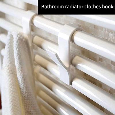 10pc Kitchen Bathroom Hanger Clips Storage Racks White Clear Hanger Heated Towel Radiator Rail Clothes Scarf Hanger Hooks Holder