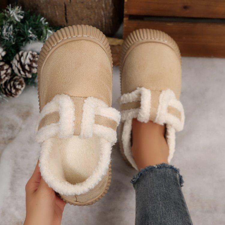 

Теплые хлопковые тапочки на флисе для дома удобны и универсальны. Носите шлепанцы на толстой подошве для женщин 40-41 бежевый