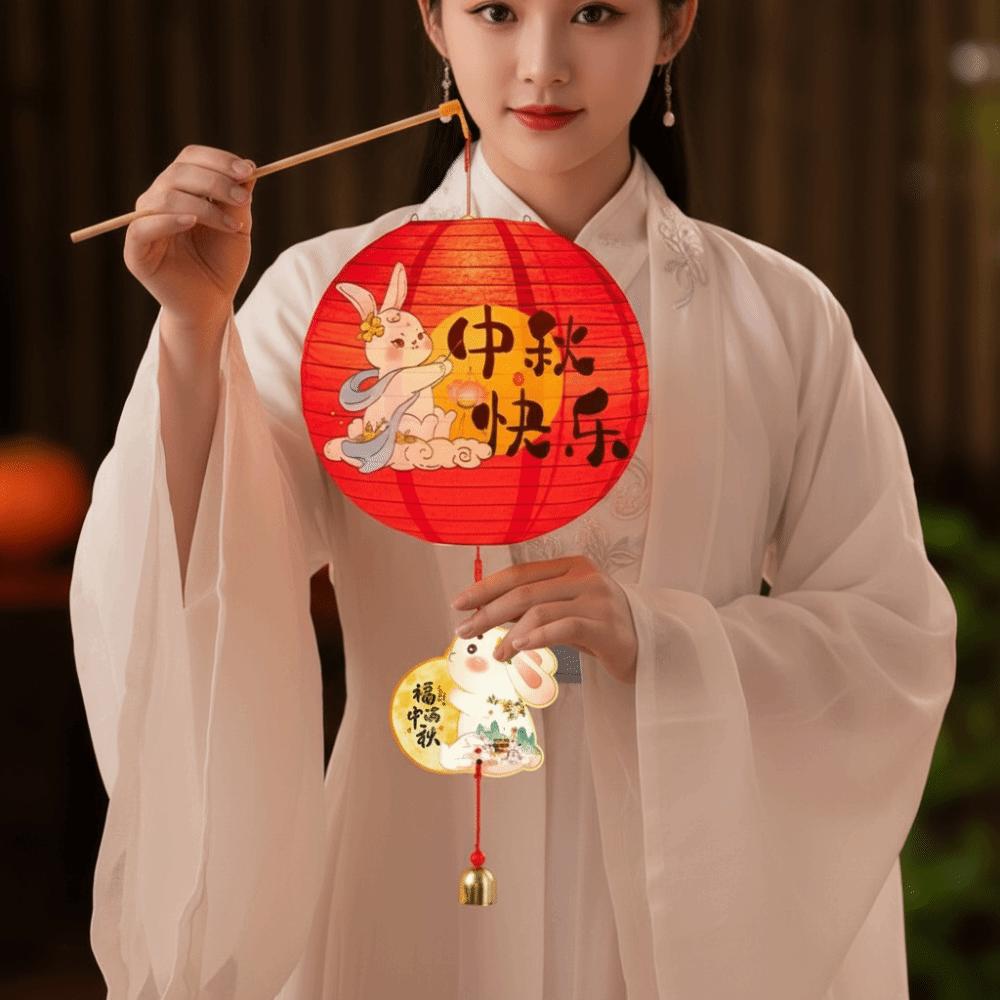 Cell Battery Operated Mid Autumn Lamp Paper Chinese Retro Lantern Paper Lantern  Outdoor Event