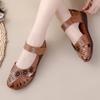 Fashion GKTINOO Summer New Handmade Women's Shoes National Style Genuine Leather Hollow Women's Sandals Soft Flat with Sandals