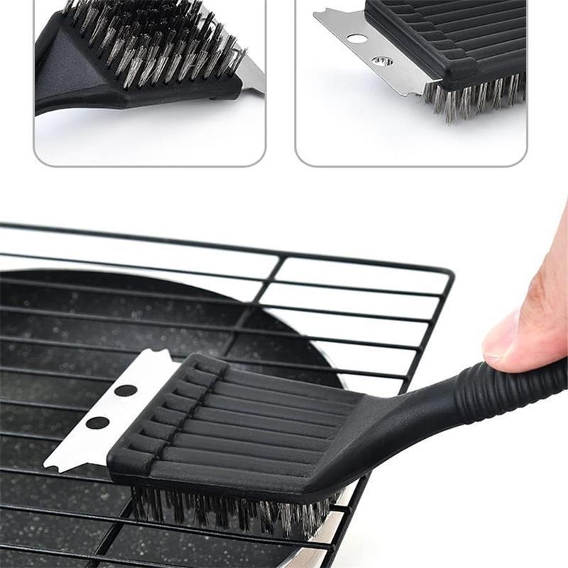 1 Stück für Grillbürste Stahldrahtborsten BBQ Reinigungsbürsten Langlebige Kochwerkzeuge Outdoor Zuhause BBQ Gas Set Zubehör
