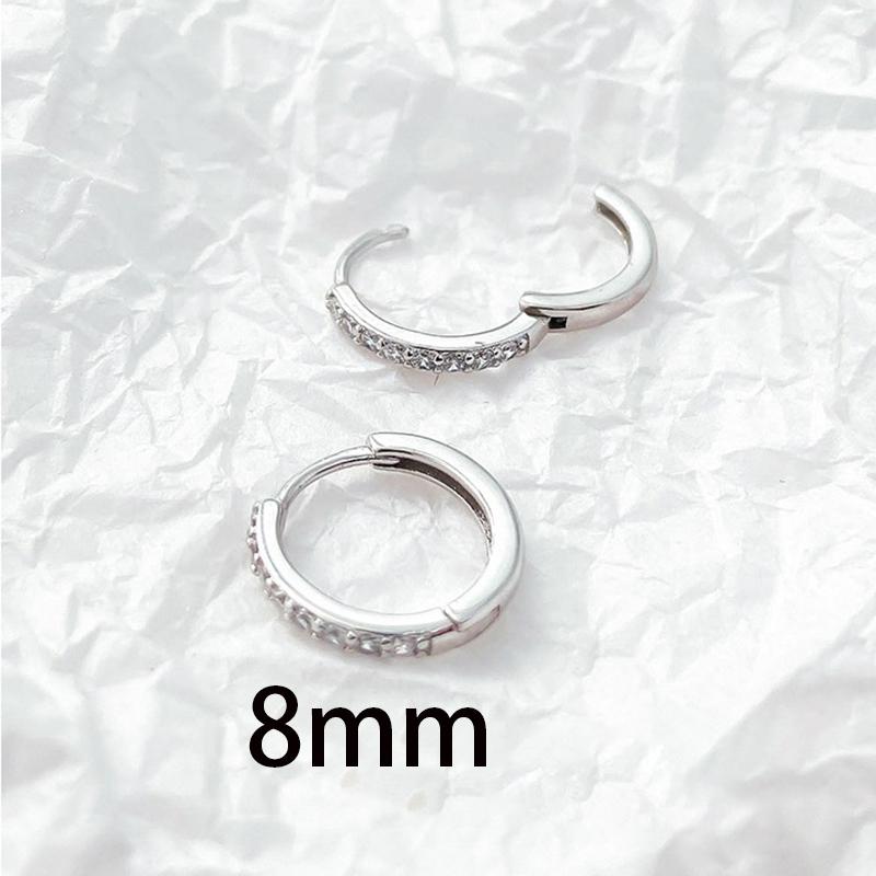 Neue Klassische Edelstahl Zirkon Quadratische Kette Creolen Damen Klein Anhänger Knorpel Helix Tragus Piercing Schmuck