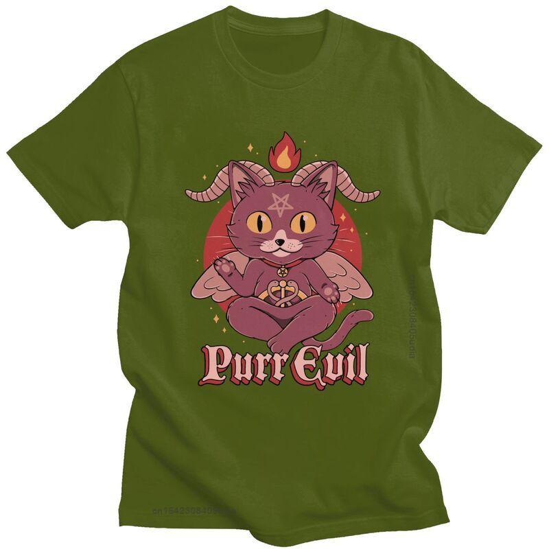 

Funny Baphomet Purr Evil Men T Shirt Cotton Tees Kawaii Lucifer Occult Goat Tshirt New Arrivals Novelty Graphic T-Shirt Camisa 4XL