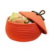 Halloween Kürbiskorb mit Deckel Halloween Dekorative Süßigkeiten Geschenkkorb Multifunktionale Obst Süßigkeiten Snacks Spielzeug Geflochtener Korb