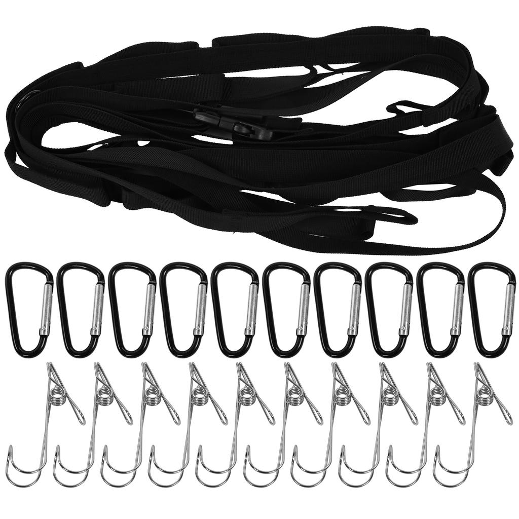 19 Rings Camping Hanging Lanyard Rope with Buckles Adjustable Outdoor Picnic Clothesline