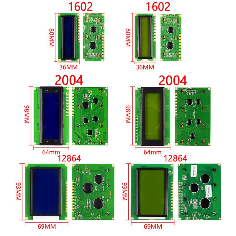 LCD Module Blue Green Screen For Arduino 0802 1602 2004 12864 LCD Character UNOR3 Mega2560 Display PCF8574T IIC I2C Interface
