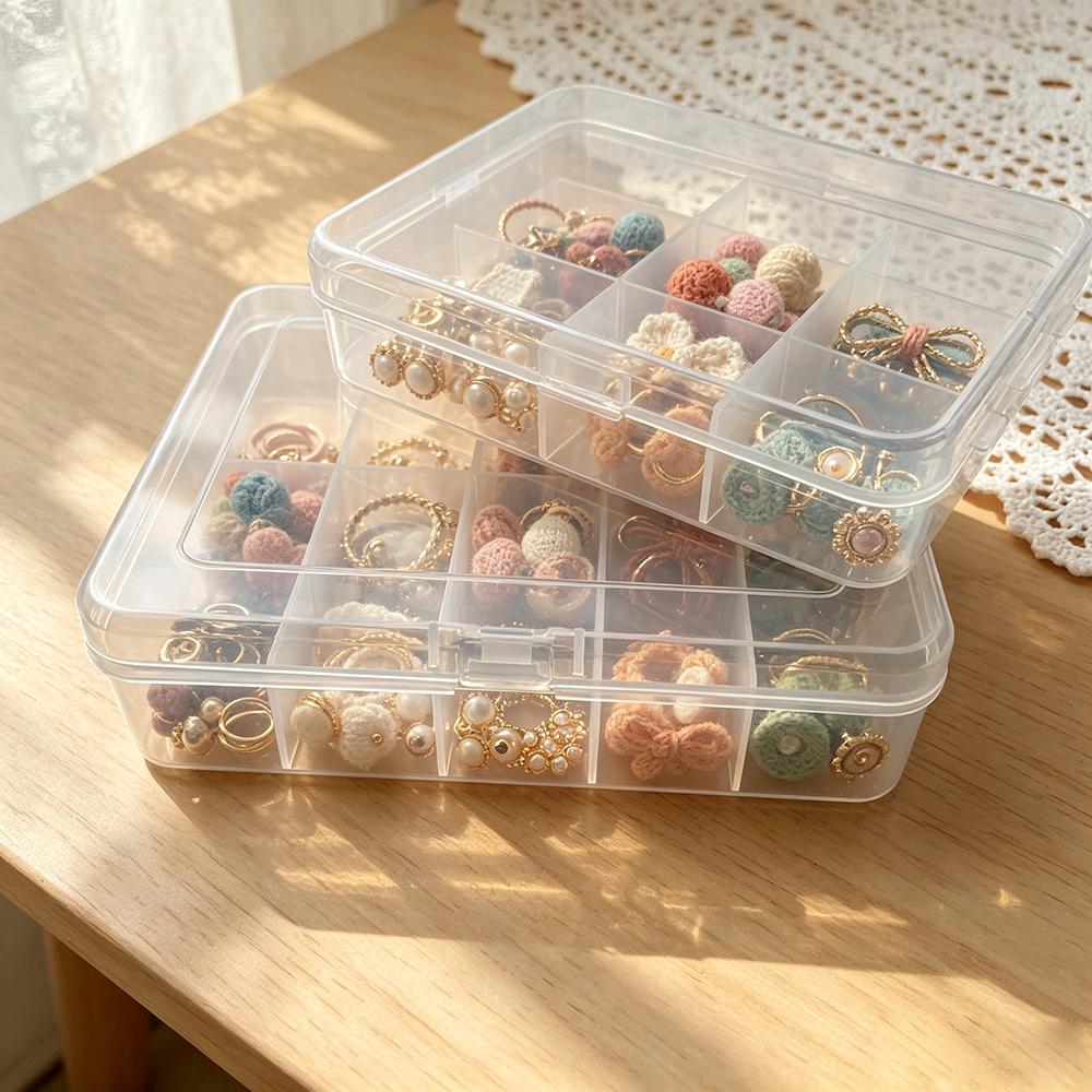 1pc Mini Plastic Box Rectangular Translucent Packing Box Dustproof Solid Strong fake nail box Jewelry Storage box Case Container