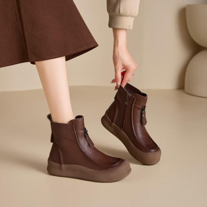 New Styles of Shoes Short Boots Women's Flat Casual Boots Soft-soled Versatile and Fashionable Round-toed Boots