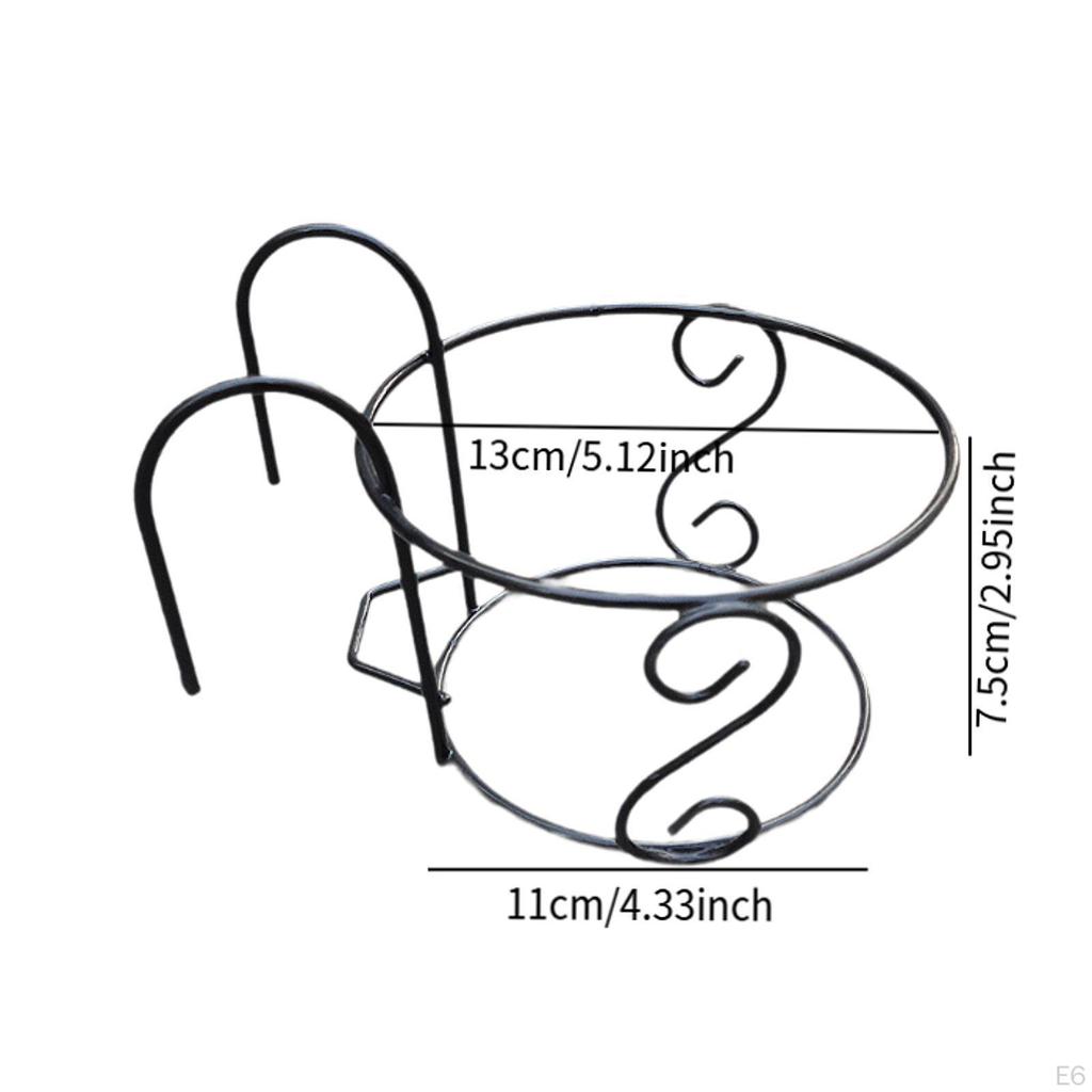 Hanging Planters Basket Over The Rail Flower Pot Holder Multipurpose Metal Plant