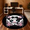 1PC Cute Cow Floral Cute Round Chair mat Area Rug - Non-Slip, Floor Mat for Office, Bedroom, home decor Christmas Gift c0528016