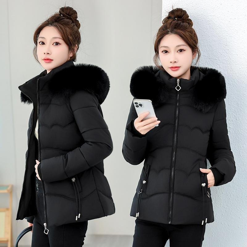 Short cotton-padded clothes women's new winter big fur collar cotton-padded clothes warm and cold-resistant cotton-padded jackets