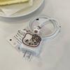 Leopard Print Hello Kitty Data Cable Protective Sleeve For Iphone 17 16 15 18/20W Charger Head Protector Cover Anti-Break Rope