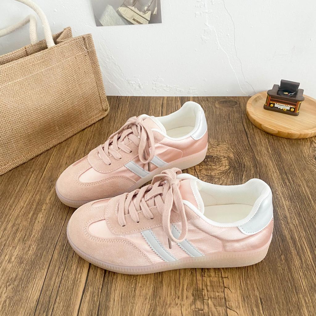 With skirt German training shoes women's summer breathable thin popular lightweight flat baseplate shoes retro board shoes casual little white shoes