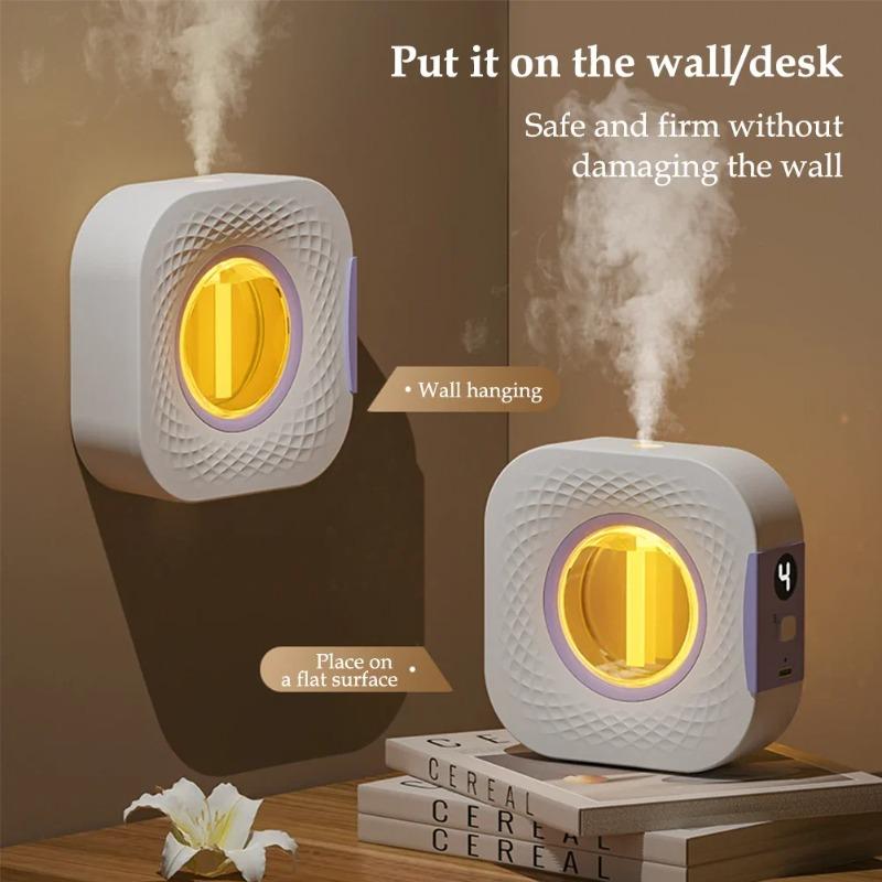 Diffusore di Aroma Intelligente con Display Digitale Macchina per Fragranze con Oli Essenziali Montaggio a Parete e da Tavolo Ricaricabile USB Deodorante per Ambienti per Casa Soggiorno
