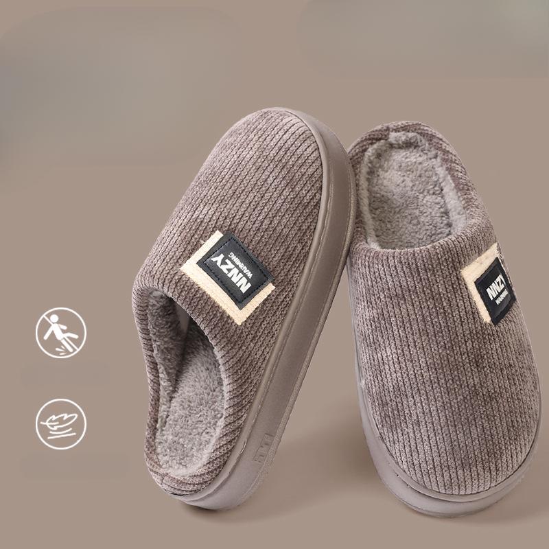 Fashion Large Size 50-51 House Slippers for Man EVA Lightweight Winter Plush Indoor Male Shoes 2025 New Non Slip Warm Platform Slippers