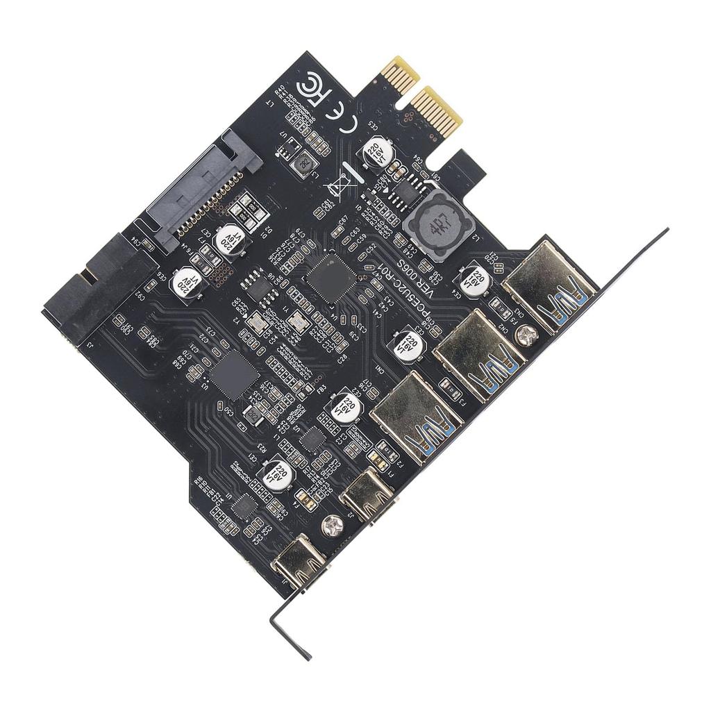 PCIe to USB 3.2 Gen 2 Expansion Card 20Gbps 5-Port PCI Express A for Desktop PC with USB Type A/C Ports