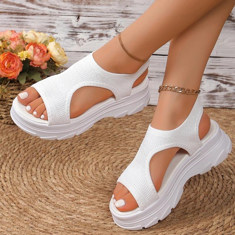 Fashion Summer Women's Sandals Hollow Out Platform Women Shoes Fashion Open Toe Arch Support Sandal Woman New Thick Bottom Sports Sandal