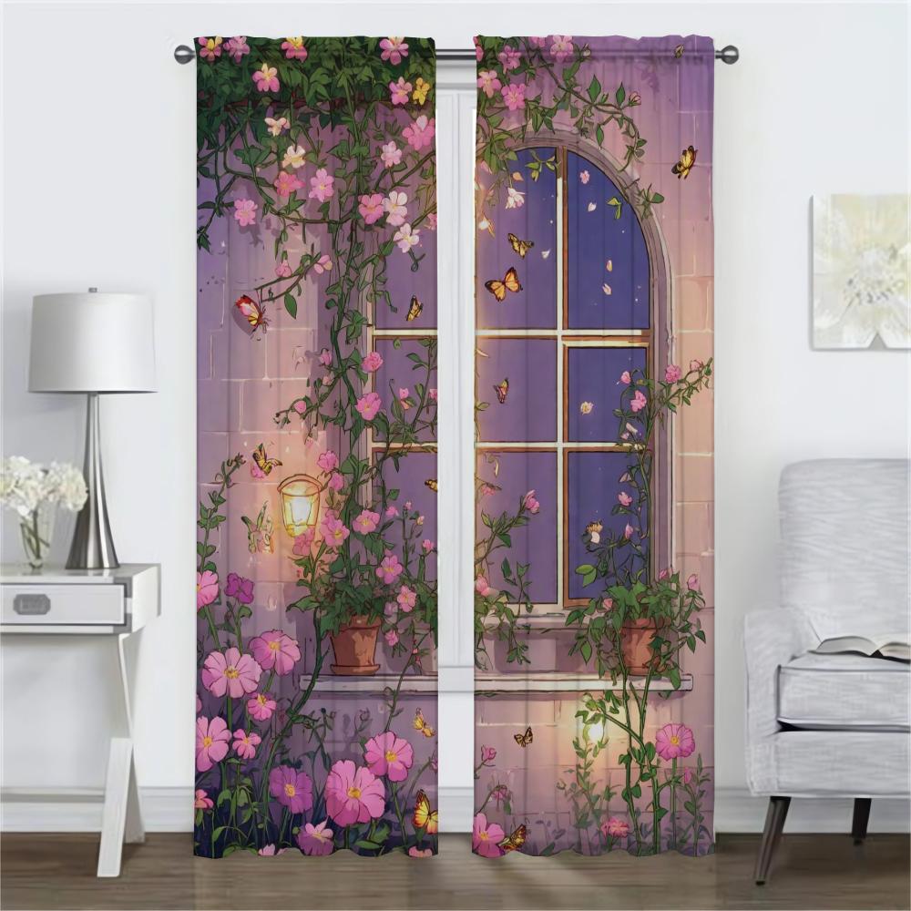 Garden Curtain Room Panel Curtains Bedroom Partition Shades Halloween Decoration Home Interior Child Darkening For Sleeping Area Made Of Polyester