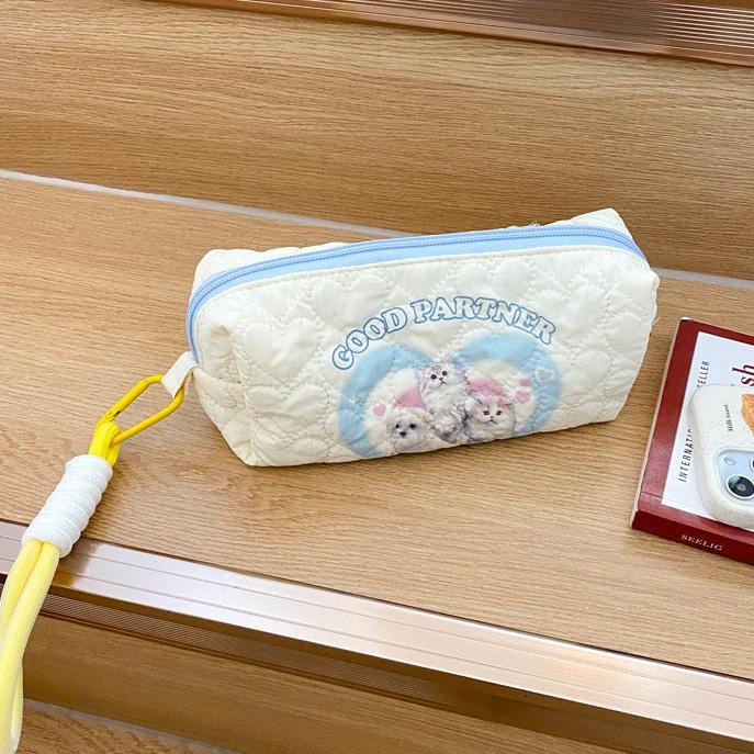 

Love Quilting Women s Storage Bags Cute Cartoon Print College Girls Pencil Case Cosmetic Bag Simple Female Clutch Purse Handbags