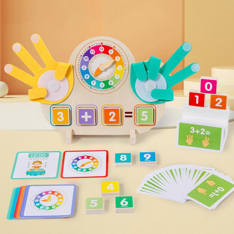 Childrens Wooden Educational Clock Learning Toy For Early Math Skills Development