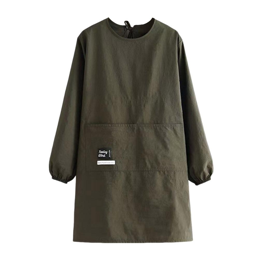 

Фартук кухонный с длинным рукавом водонепроницаемый для кейтеринга рабочая одежда фартуки для кофейни для дома кухни зелёный