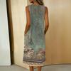 Women's Casual Sleeveless Button-down Mid-length Dress