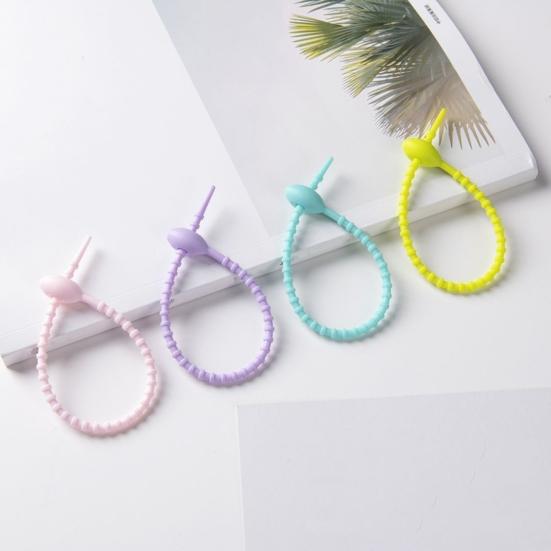 20Pcs Data Cable Organize Reusable Silicone Cable Tie Earphone Phone Charger Power Cord Bundling