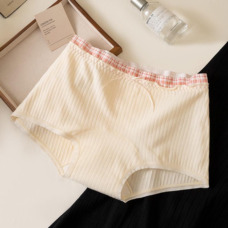 

Ladies Spring and Autumn Cotton New Anti Bacterial Extension Crotch No Mark Flat Angle Underwear XL абрикосовий