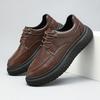 Men's Leather Shoes with Thick Non Slip Sole Breathable Business Casual Shoes Durable Classic Design Business Oxford Shoes