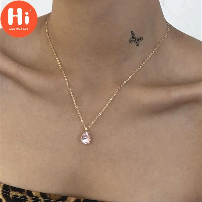 Bună, elegant, culoare auriu, verde, piatră naturală, colier cu pandantiv cu picătură de apă pentru femei, bijuterii pentru petrecere de nuntă