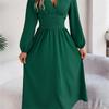 2026 Spring/Summer Women's V-neck Long Sleeved Sexy Split Dress S-XL