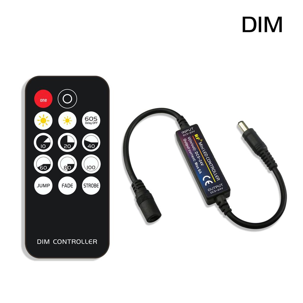 RF 14-Key Mini Monochromatic PWM Stepless Dimming Remote - FCC Certified