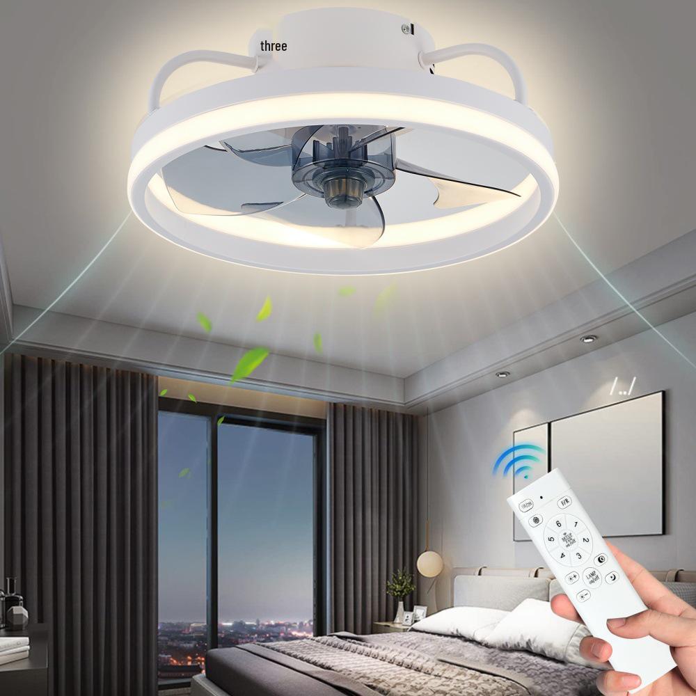 Simple Round Ceiling Fan Light for Bedroom, Wide Voltage 85-265V