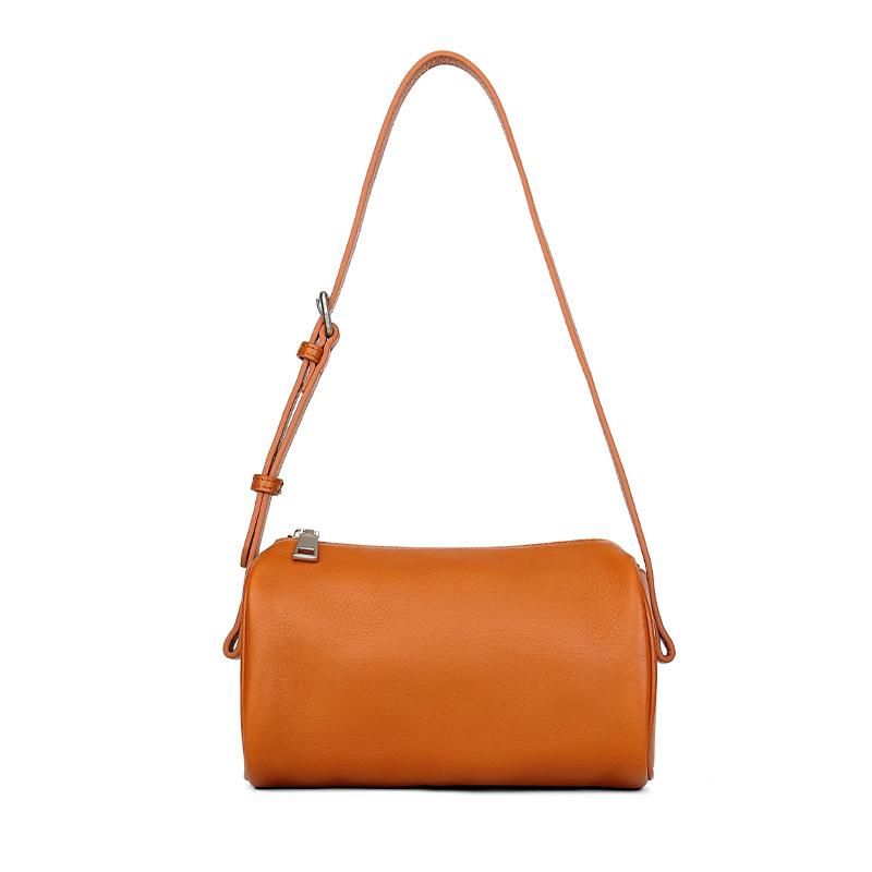 Crossbody Bag Casual and High-end Style Cylindrical Pillow Bag Cowhide Handbag Small Handbag