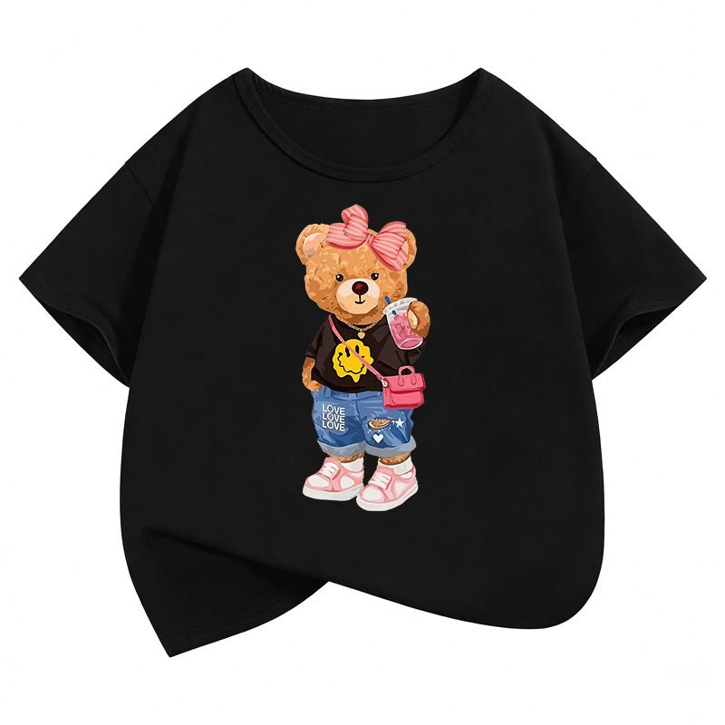 Graphic 2026 Y2k Hip Hop Bear Funny T Shirts Kids Children's T-shirt Short Sleeve Boys Girls Summer Spring Casual Top Tee Shirt