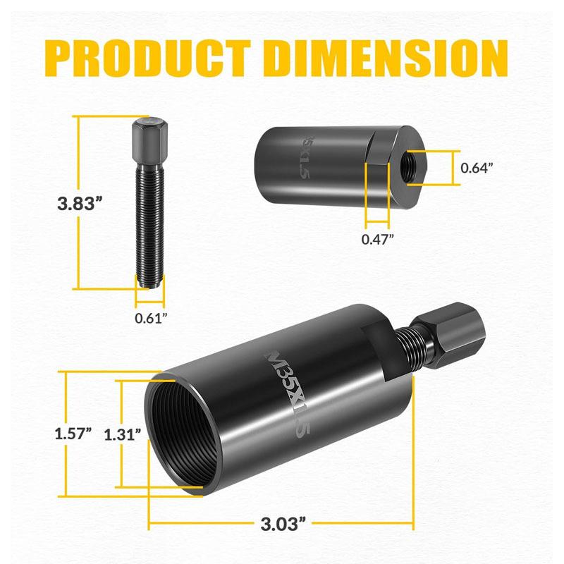 Motorcycle 35mm Flywheel Puller Remover Bolt Tool M35x1.5 R.H. Right Hand For Yamaha Big Bear/ Bruin /Grizzly / Kodiak / Raptor