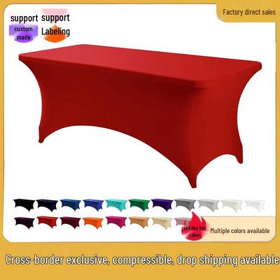 Cross-Border Exclusive Polyester Elastic Tablecloth for Outdoor Parties, Weddings, and Banquets